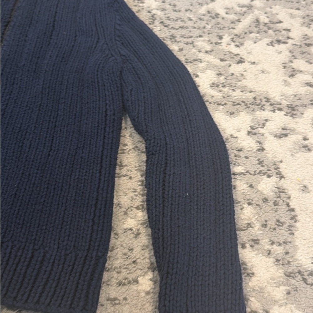 Michael Kors Men's Dark Blue Zip-Up Sweater - Picture 2 of 7
